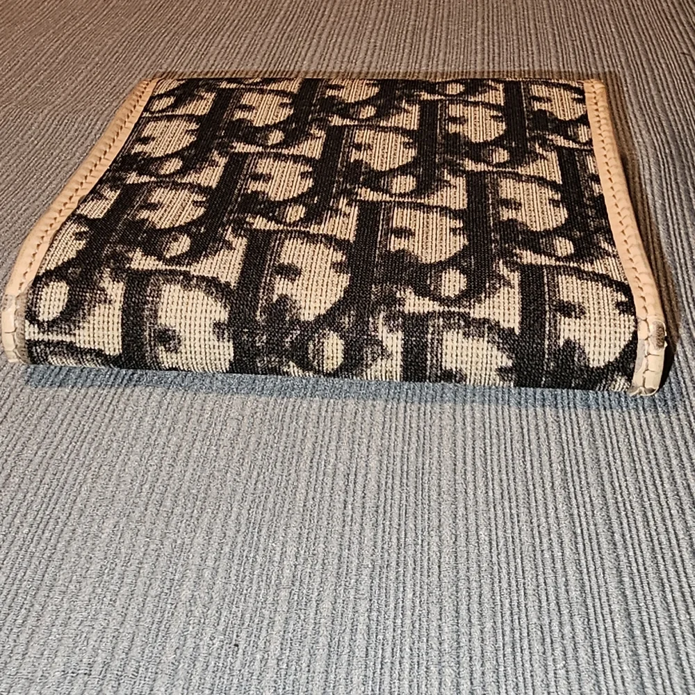 Dior Black and Cream Signature Trotter Wallet